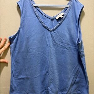 Coral Bay Blue Sleeveless Tank Top